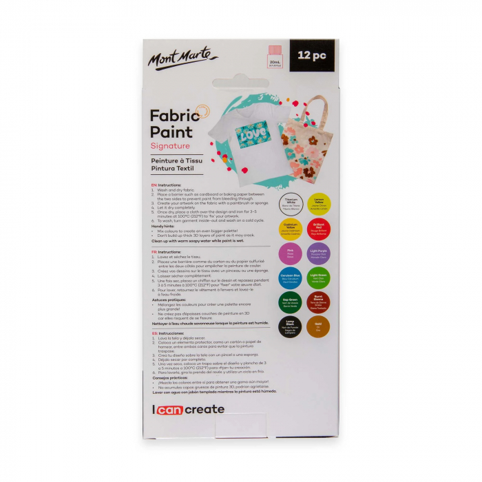 PMHS0076 Set vopsele pentru textil Mont Marte 12x20ml [4]