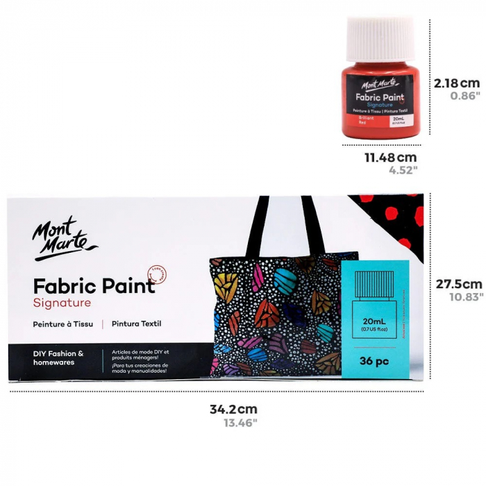PMHS0082 Vopsea textile Mont Marte Set 36buc x 20ml [4]