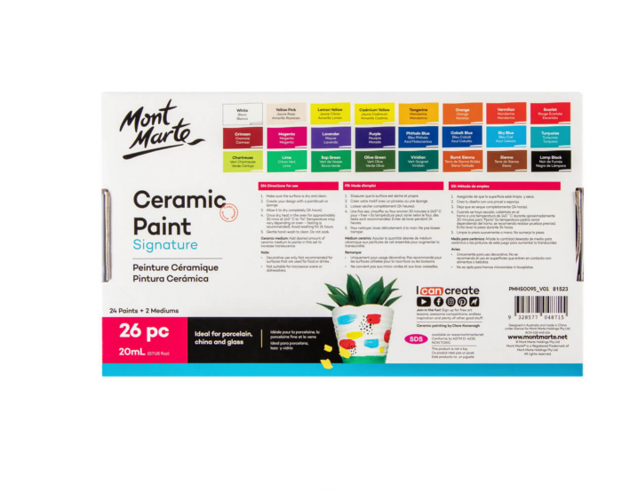 PMHS0095 Vopsea ceramică Mont Marte 26buc x 20ml [6]