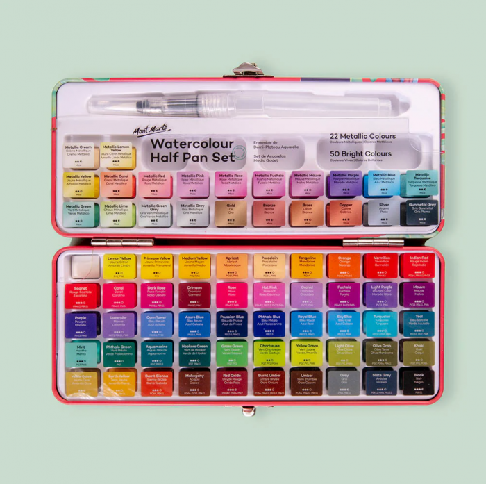 PMHS0107 Acuarele Half Pan cutie tablă Mont Marte 73buc [2]