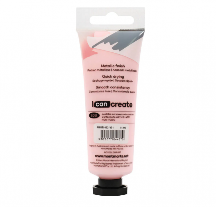 PMMT5002 Vopsea acrilică Metallic Mont Marte 50ml - Pink [2]