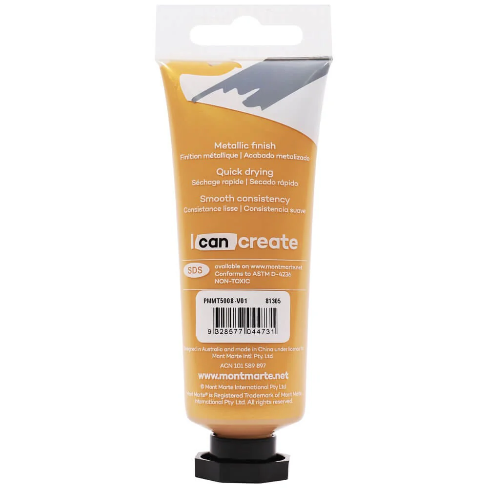 PMMT5008 Vopsea acrilică Metallic Mont Marte 50ml - Gold [2]