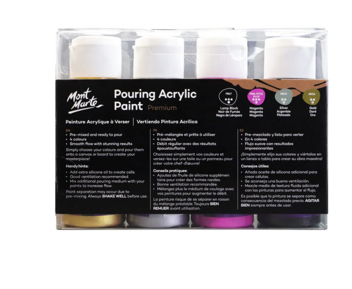 PMPP4203 Vopsea acrilică pouring Mont Marte Set 4 buc x 60ml Cosmic [4]