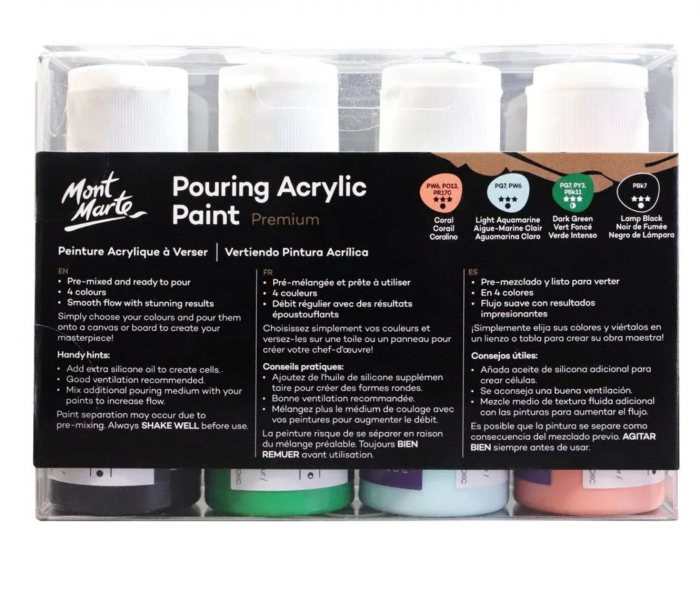 PMPP4205 Vopsea acrilică pouring Mont Marte Set 4 buc x 60ml - Rainforest [2]