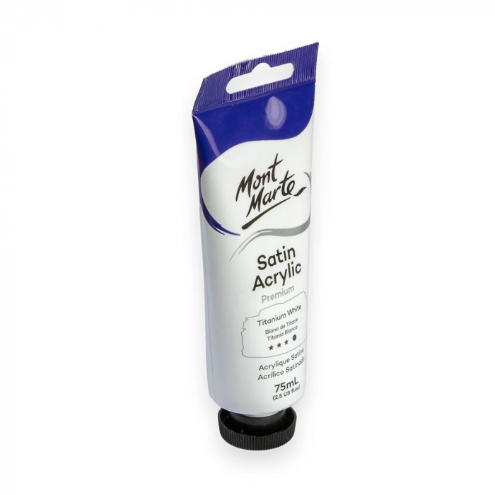 PMSA7501 Vopsea acrilică satin Mont Marte 75ml - Titanium White [4]