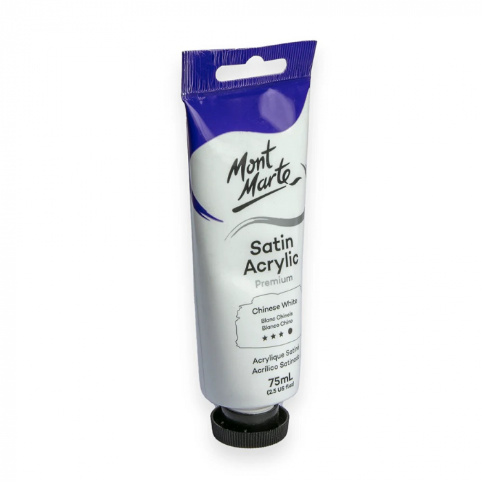 PMSA7502 Vopsea acrilicǎ satin Mont Marte 75ml - Chinese White [2]
