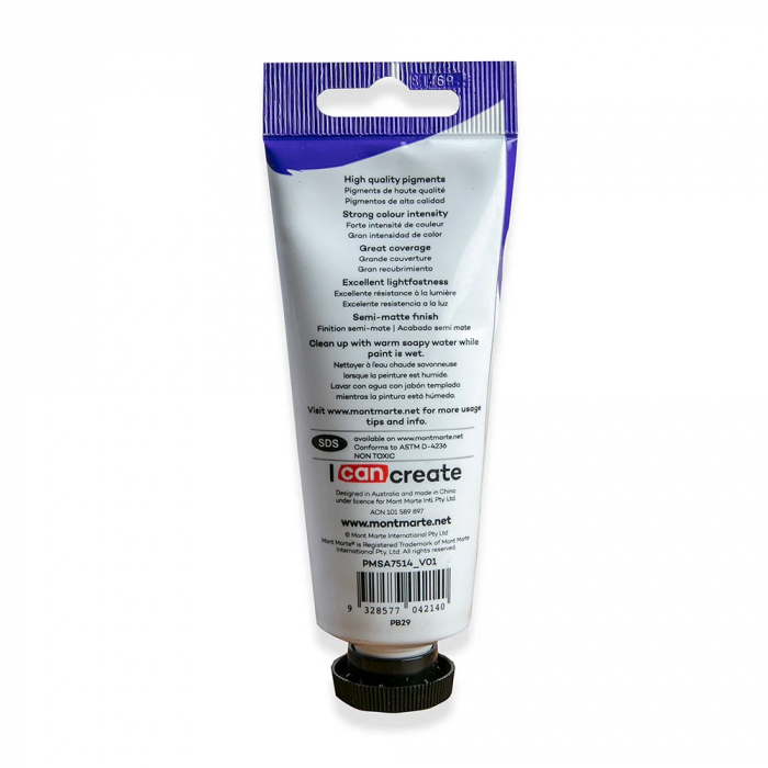 PMSA7514 Vopsea acrilică satin Mont Marte 75ml - Ultramarine Blue [5]