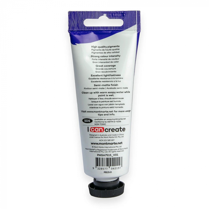PMSA7515 Vopsea acrilicǎ satin Mont Marte 75ml - Phtalo Blue [3]