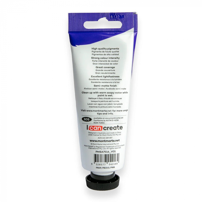 PMSA7516 Vopsea acrilicǎ satin Mont Marte 75ml - Cobalt Blue [3]