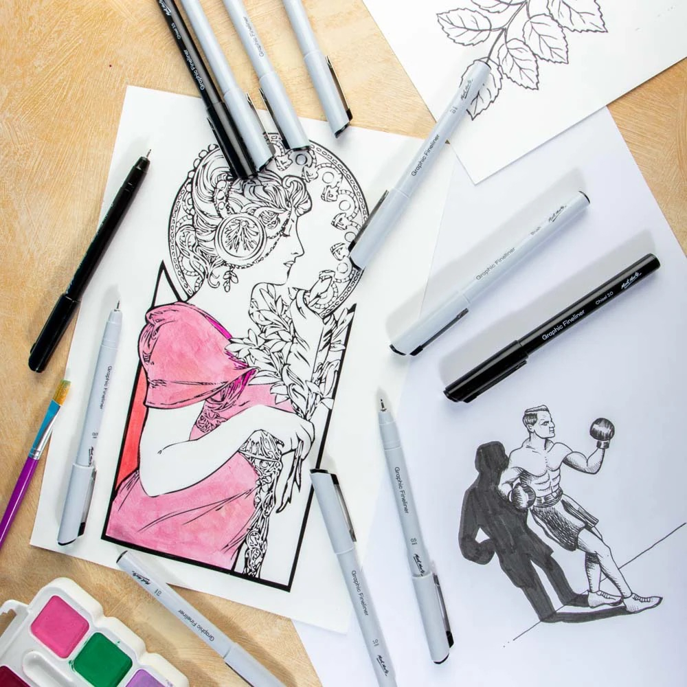 Set linere desen tehnic Mont Marte 12pc [9]