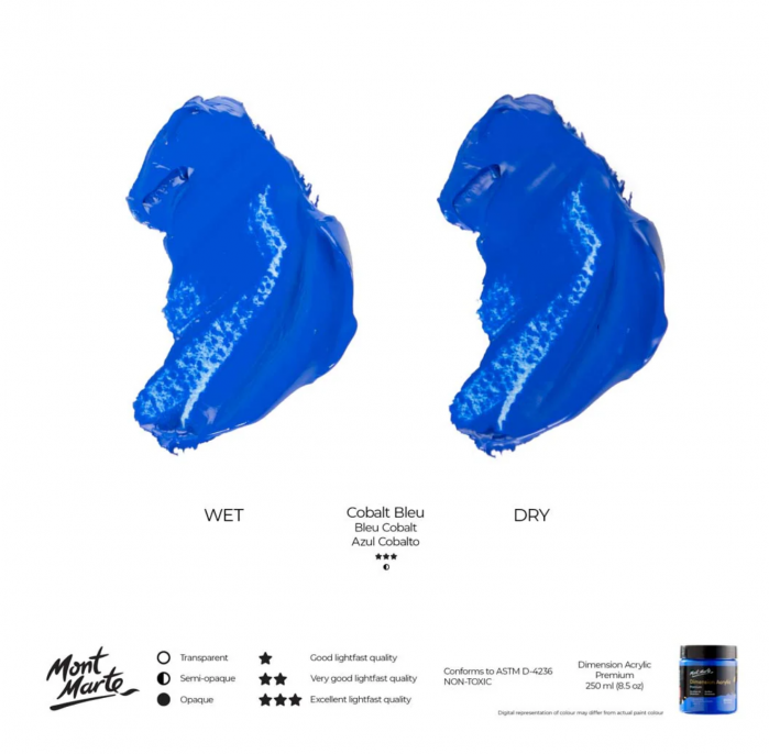 PMDA2522 Vopsea acrilică Mont Marte Dimension 250ml  - Cobalt Blue [6]