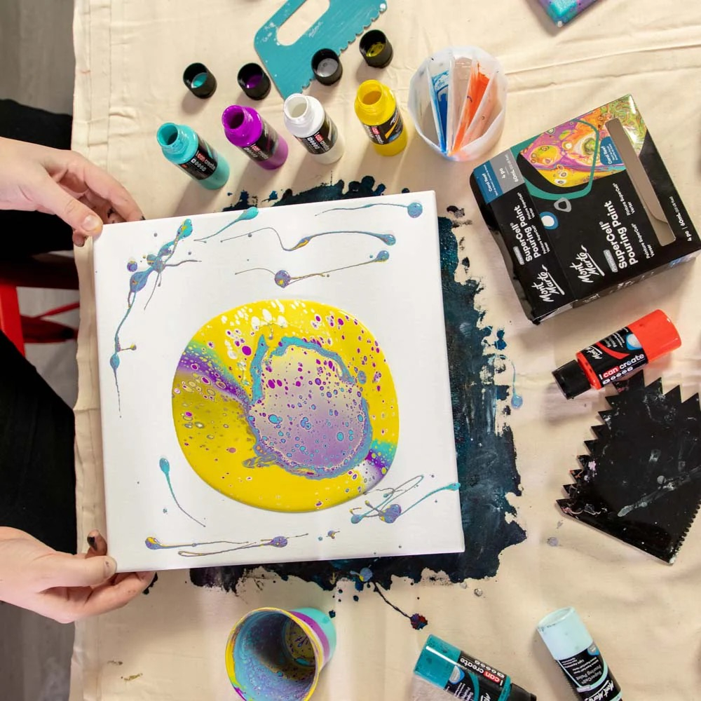 Vopsea acrilica SuperCell Pouring Mont Marte 4buc x 60ml - Coral Reef [6]