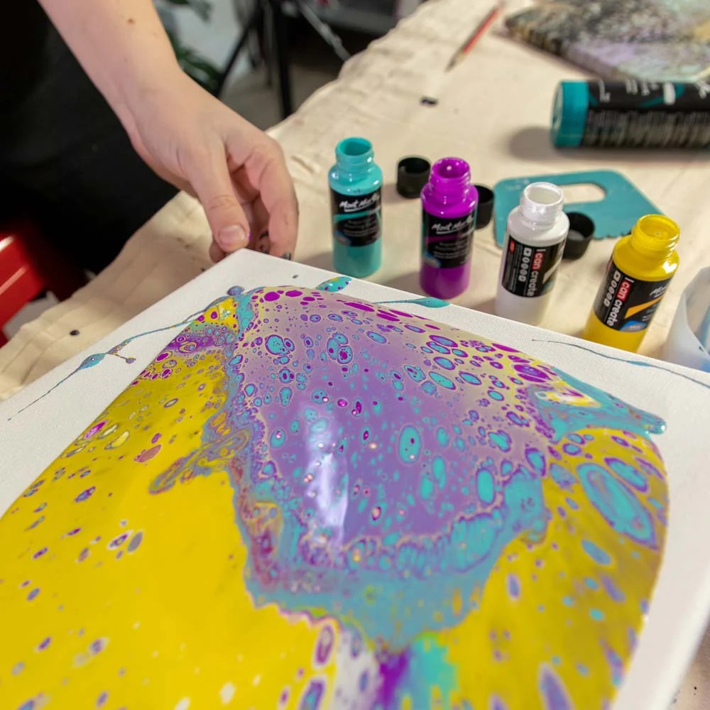 Vopsea acrilica SuperCell Pouring Mont Marte 4buc x 60ml - Coral Reef [7]