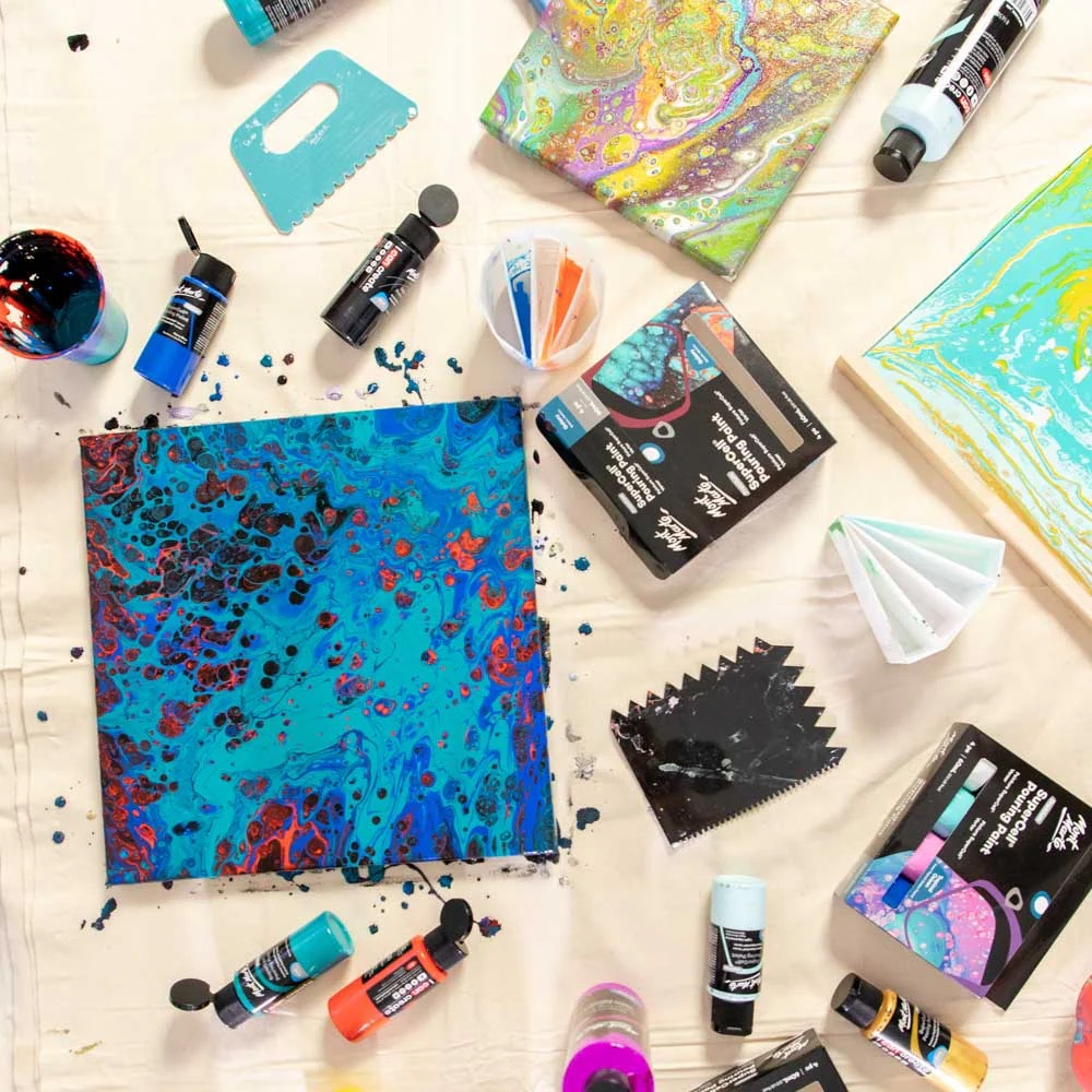 Vopsea acrilica SuperCell Pouring Mont Marte 4buc x 60ml - Galaxy [8]