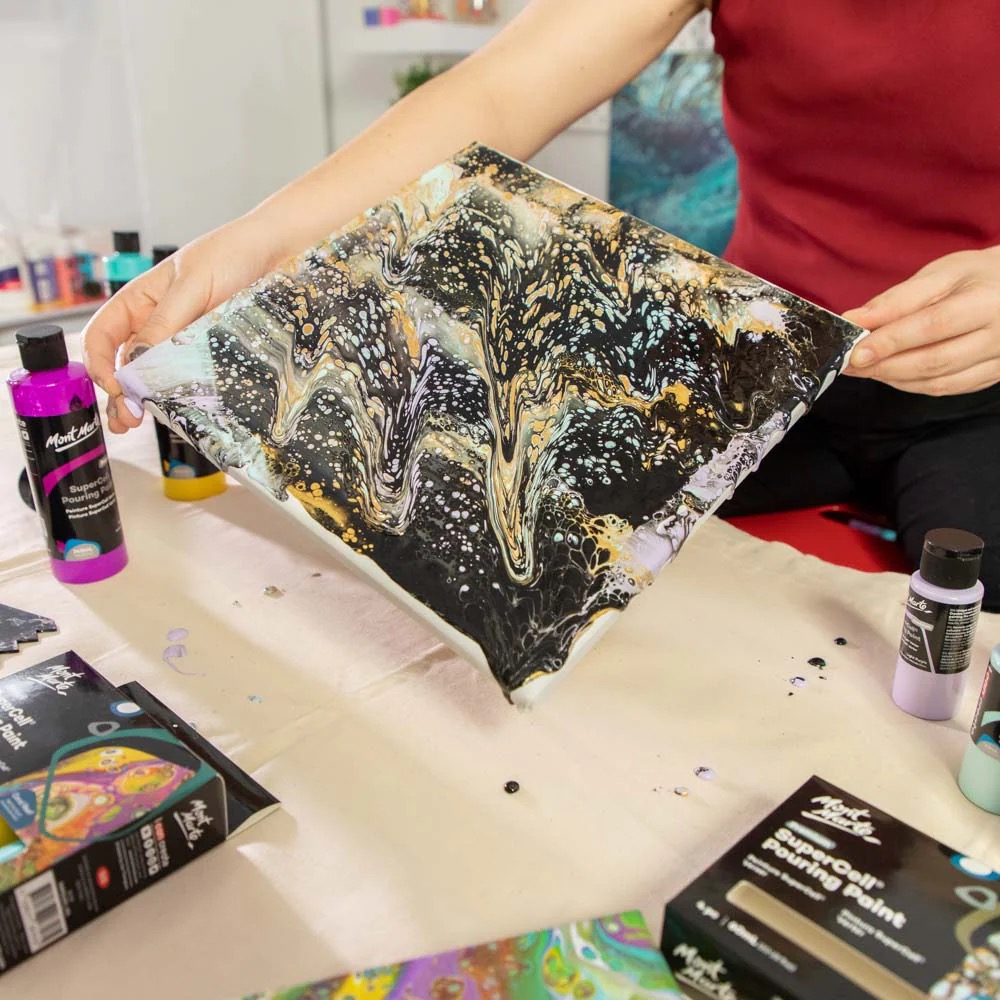 Vopsea acrilica SuperCell Pouring Mont Marte 4buc x 60ml - Night Sky [8]