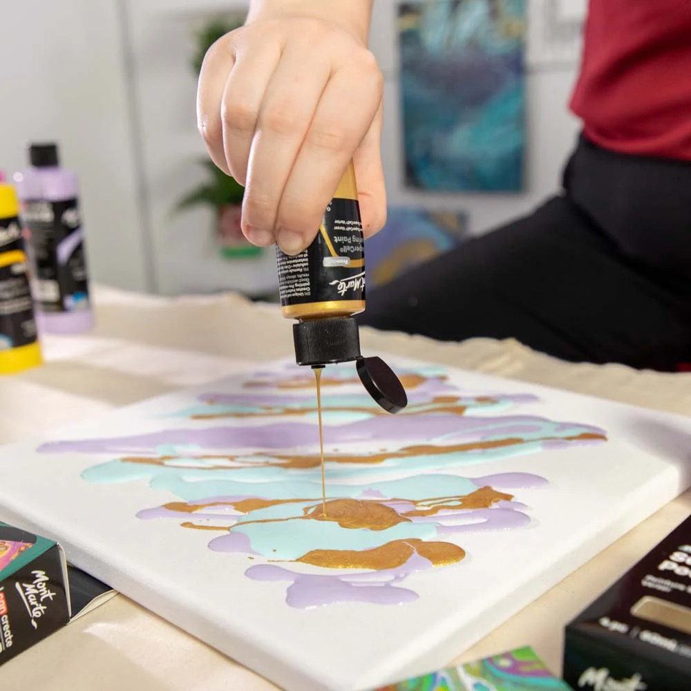 Vopsea acrilica SuperCell Pouring Mont Marte 4buc x 60ml - Night Sky [6]