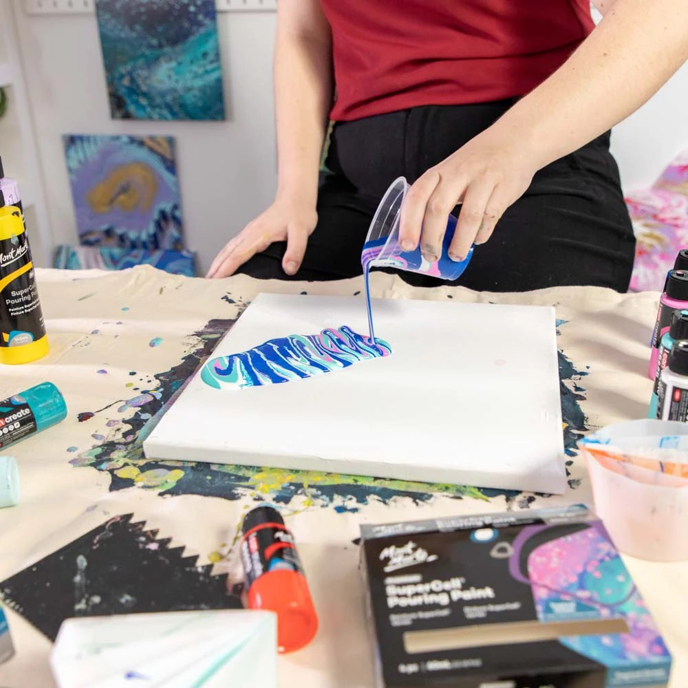 Vopsea acrilica SuperCell Pouring Paint Mont Marte 4buc x60ml - Tropical Ocean [5]