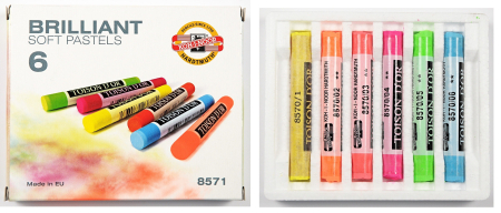 Pasteluri - Set 6 pasteluri uscate fluorescente Koh-I-Noor Brilliant