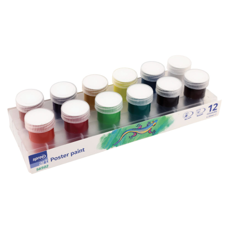 Caiete pictură - Set guașă SPREE, 12 culori × 20 ml
