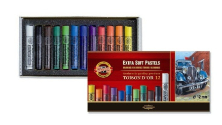 Set 12 pasteluri uscate extra moi Koh-I-Noor Toison d'Or, rotunde, 12 mm [1]