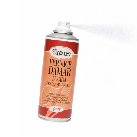 Lac damar lucios spray Divolo, 400 ml, pentru ulei și acril [1]