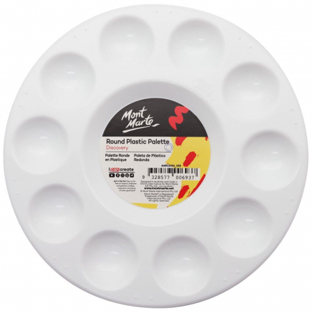 Palete si pahare pentru pictura - AMPL0001 Paletă rotundă plastic Mont Marte 17 cm