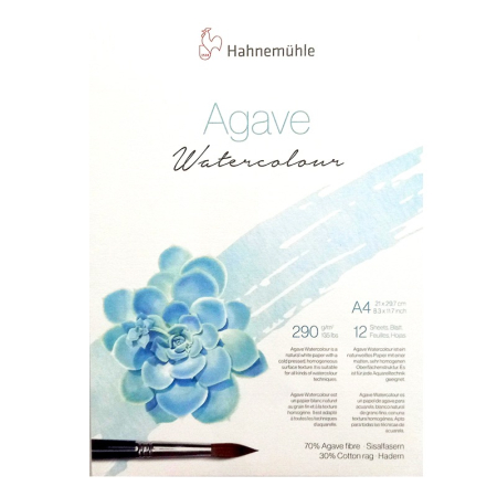 Caiete pictură - Bloc acuarela 290g Agave 12 coli - A4  Hahnemühle