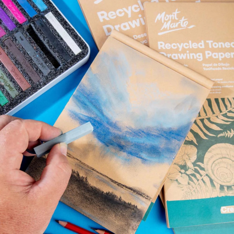 Bloc hartie desen reciclata 170g A5 Mont Marte 25 coli [6]