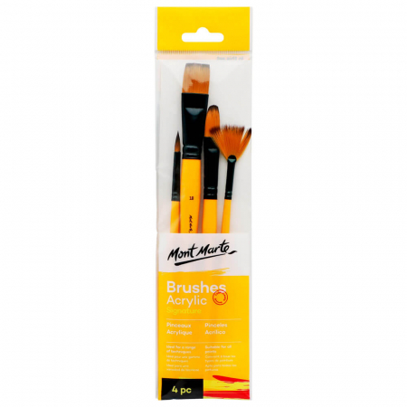 Seturi pensule pentru acrilice - BMHS0012 Pensule gallery acrylic Mont Marte 4/set