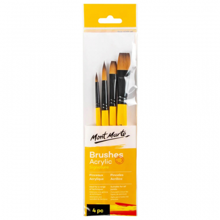 Seturi pensule pentru acrilice - BMHS0014 Pensule  gallery acrylic Mont Marte 4/set