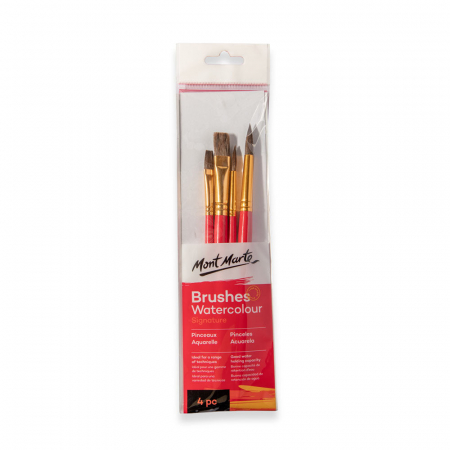 Seturi pensule pentru acuarela - BMHS0028 Pensule Gallery Watercolour Mont Marte 4/set