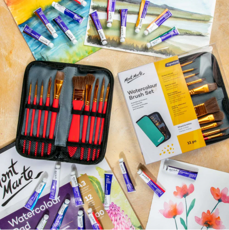 BMHS0032 Pensule pentru acuarele în mapă Mont Marte 11 buc/set [1]