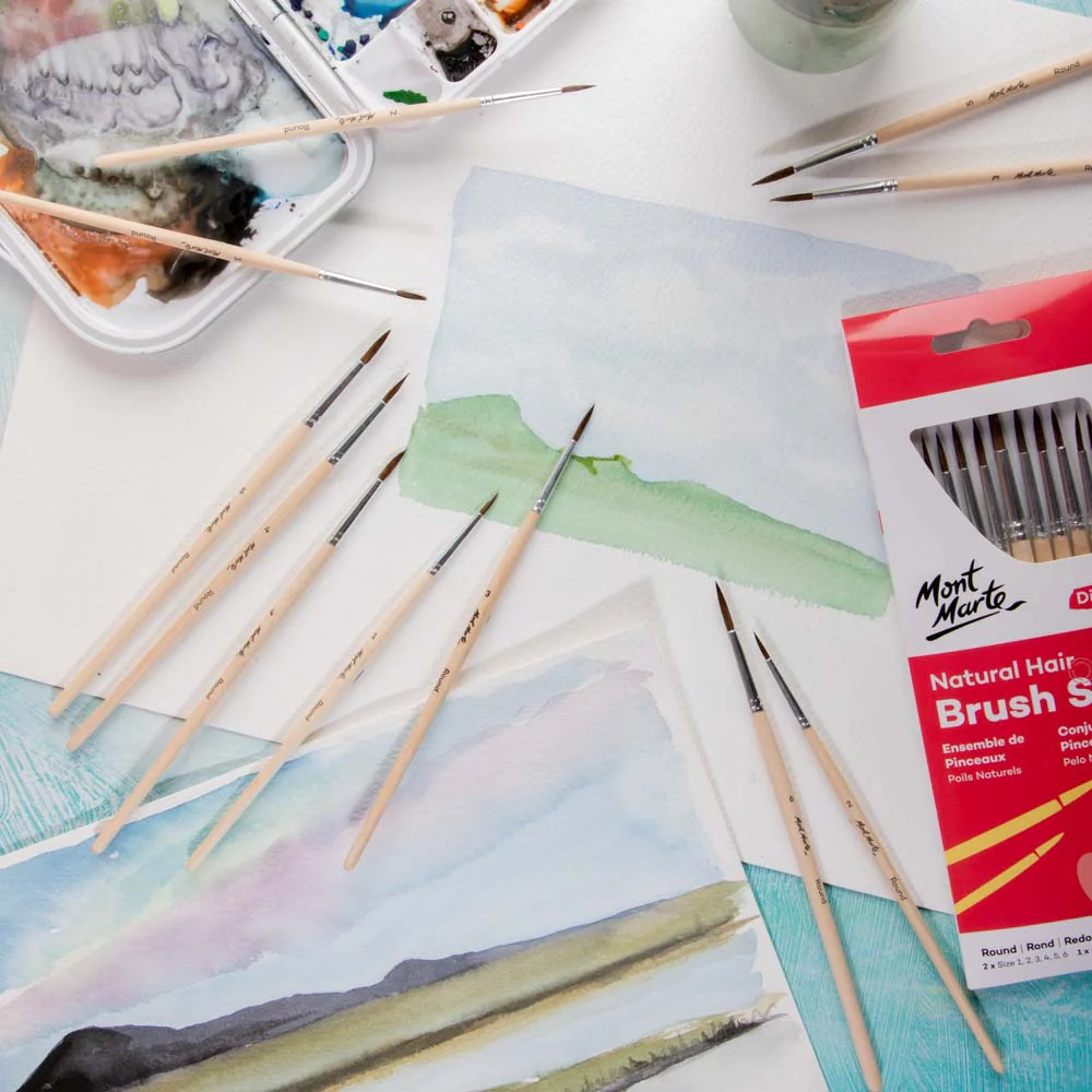 BMHS0057 Set pensule rotunde pǎr natural 13buc Mont Marte [5]