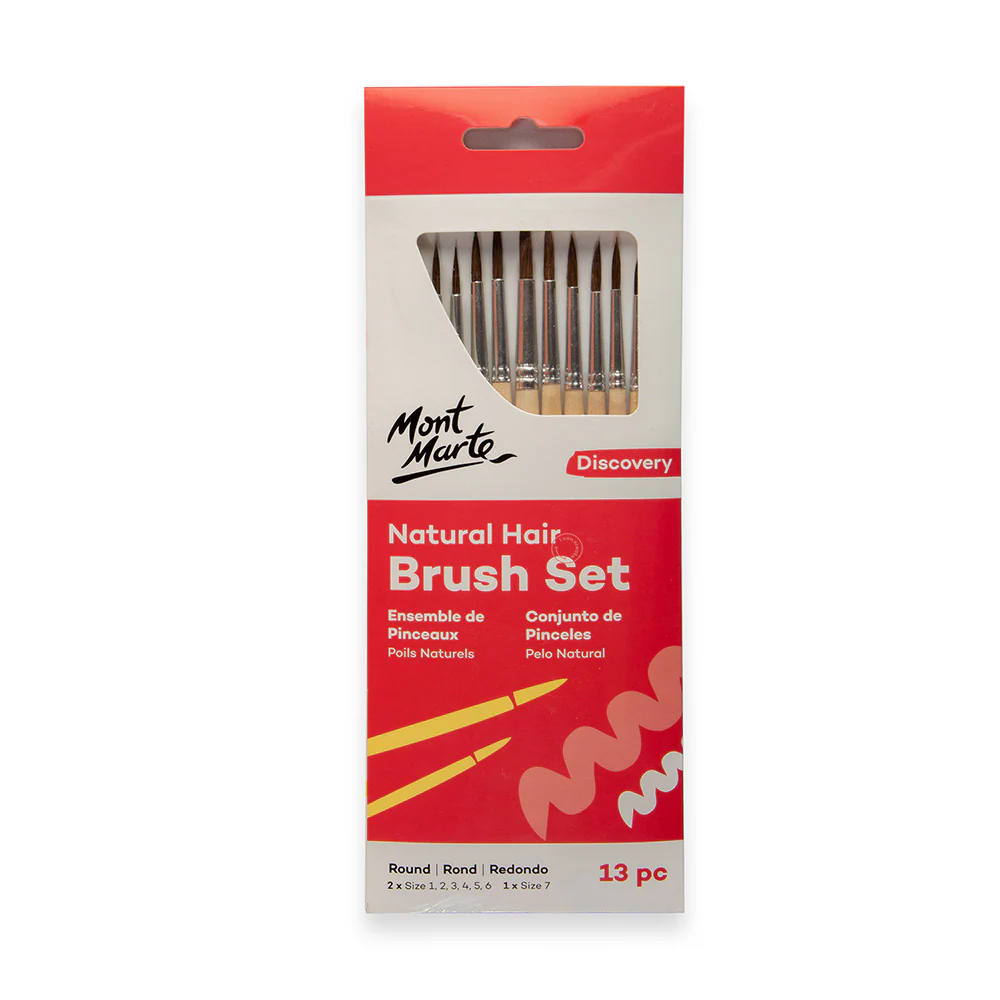 Pensule speciale - BMHS0057 Set pensule rotunde pǎr natural 13buc Mont Marte