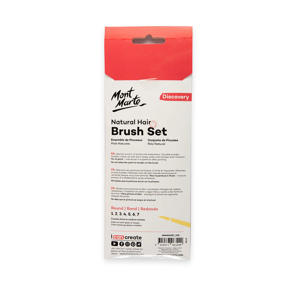 BMHS0057 Set pensule rotunde pǎr natural 13buc Mont Marte [2]
