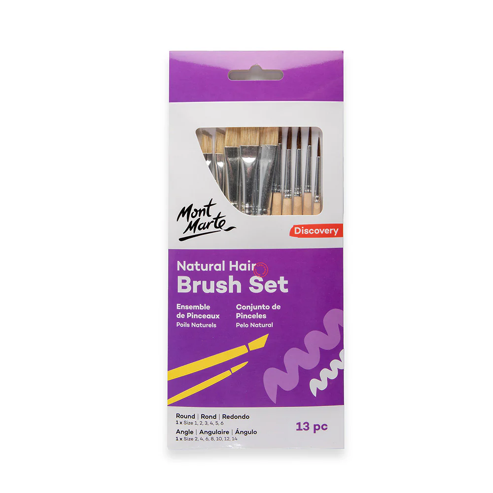 Seturi pensule pentru ulei - BMHS0059 Set mixt pensule pǎr natural 13buc Mont Marte