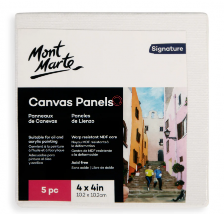 Carton panzat - CMPL1010 Placaj pânzat caserat Mont Marte 10.2x10.2 cm 5buc/set