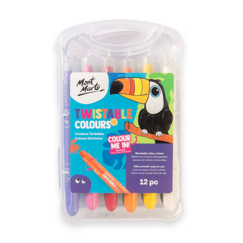 Creioane colorate si cerate - Creioane retractabile Mont Marte 12buc