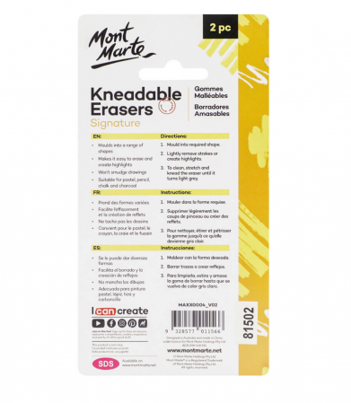 Radiera plastica Mont Marte 2/set [7]