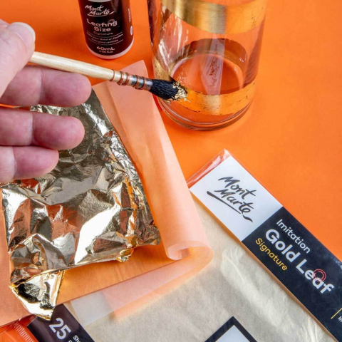 Imitatie foita Mont Marte 14x14cm 25 coli Gold [7]