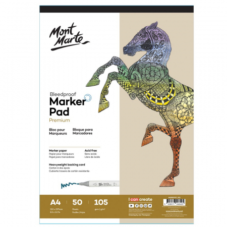 Blocuri desen - MGRD0207 Bloc pentru markere Mont Marte 105gsm A4 50 file