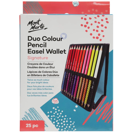 PICTURA SI GRAFICA - MMGS0027 Creioane colorate duo în penar șevalet Mont Marte - 25buc