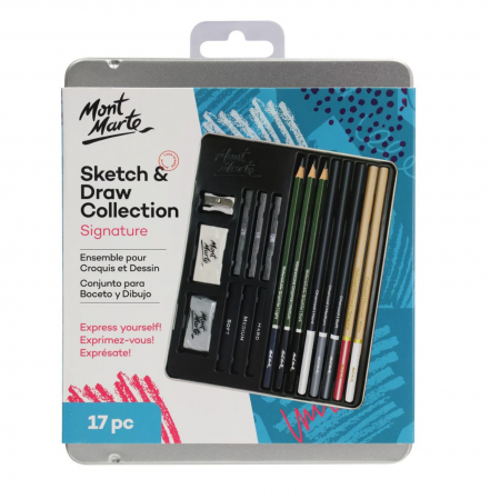 Accesorii pictura si grafica - MMGS0033 Set pt schițe și desen Mont Marte 17buc