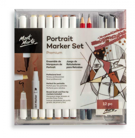 Markere - MMGS0043 Set markere alcool portret Mont Marte 12buc