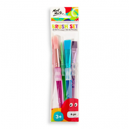Seturi pensule pentru acrilice - MMKC0221 Set 4buc pensule copii, Mont Marte