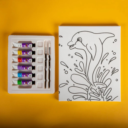 MMKC2002 Set creativ Mont Marte – Canvas cu acrilice "Dolphin" [1]