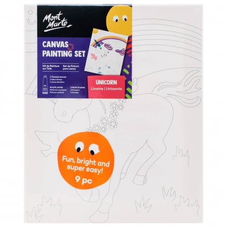 Grafica - MMKC2004 Set creativ Mont Marte canvas cu acrilice - Unicorn