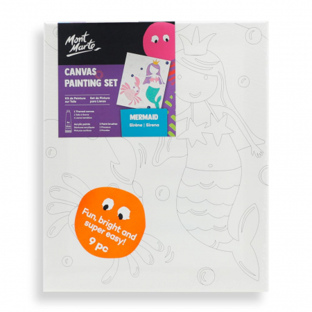 Panza - Set creativ canvas cu acrilice Mont Marte - Mermaid