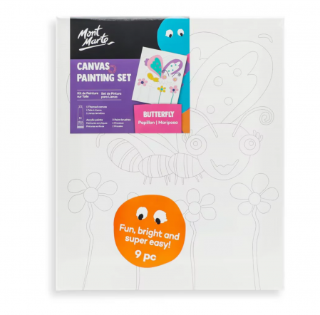 Grafica - MMKC2007 Set creativ Mont Marte canvas cu acrilice - Butterfly