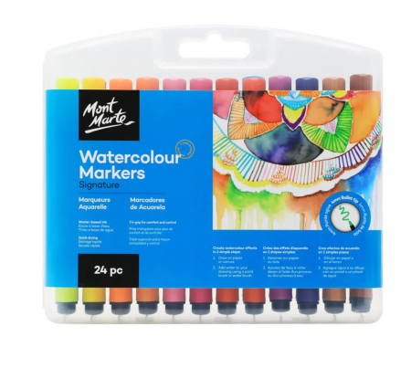 Markere - MMPM0006 Markere acuarelabile Tri Grip în cutie Mont Marte 24buc
